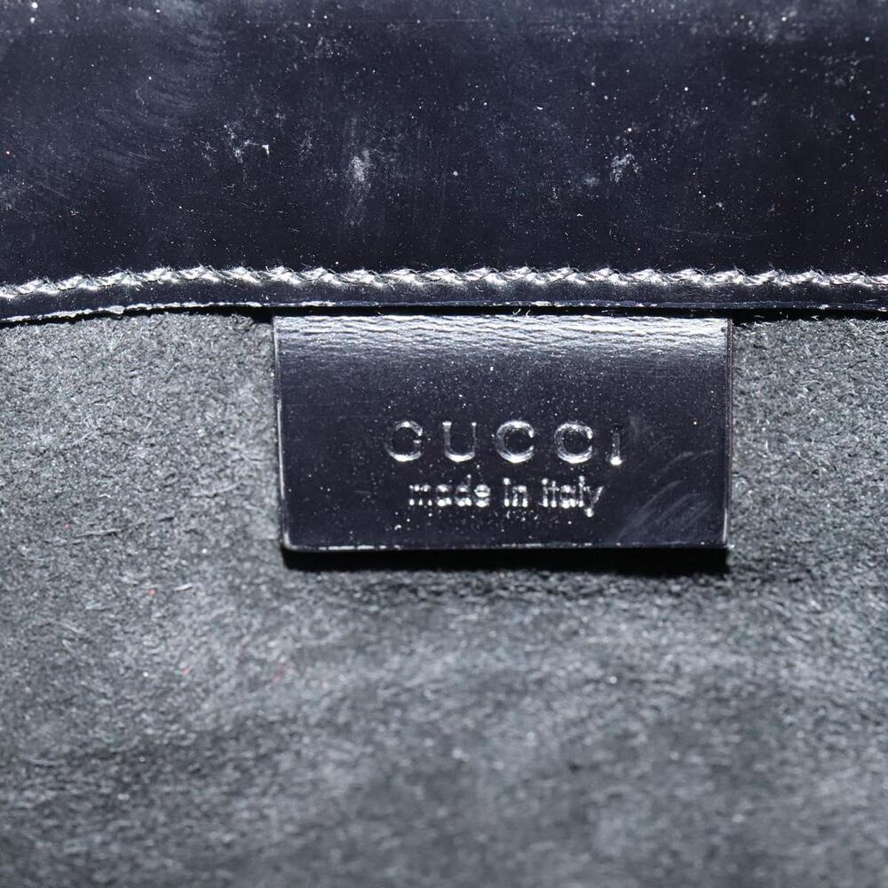 GUCCI Shoulder Bag Patent Leather Black Silver - Picture 16 of 16